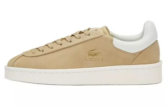 Кроссовки со шнуровкой и логотипом Lacoste, белый/коричневый