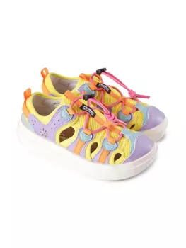 Кроссовки со шнуровкой и сетчатыми вставками FLOWER MOUNTAIN KIDS, желтый