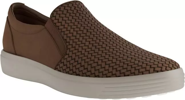 Кроссовки Soft Seven Woven Slip-On ECCO, цвет Camel