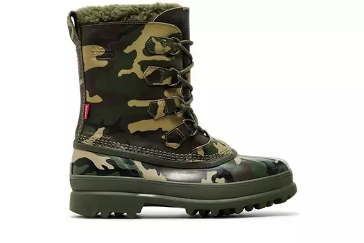 Кроссовки SOREL Supreme x Caribou Cypress Green Camo, зеленый