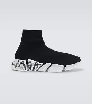 Кроссовки Speed 2.0 Graffiti Balenciaga, черный