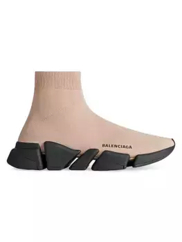 Кроссовки Speed 2.0 Monocolor из переработанной вязки Balenciaga, черный