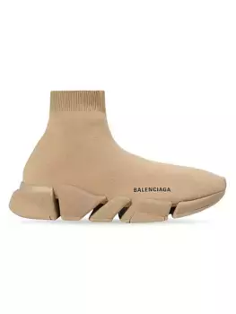 Кроссовки Speed 2.0 Monocolor из переработанной вязки Balenciaga, бежевый