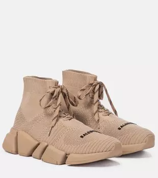 Кроссовки Speed 2.0 на шнуровке Balenciaga, бежевый