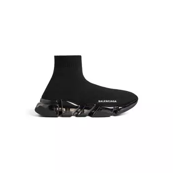 Кроссовки Speed 2.0 с полностью прозрачной подошвой из переработанного трикотажа BALENCIAGA, черный