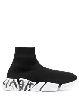 Кроссовки Speed 2.0 с принтом граффити BALENCIAGA, черный