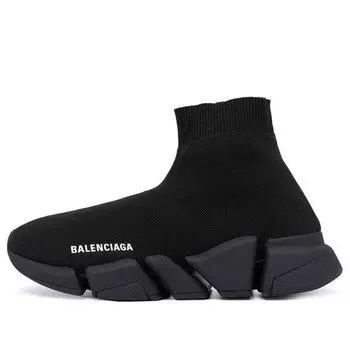 Кроссовки speed 2.0 sneakers 'black shiny knit with black sole unit' Balenciaga, черный