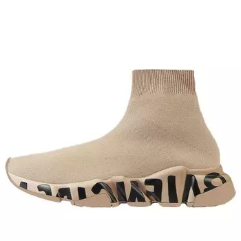 Кроссовки speed graffiti sneakers 'beige knit black graffiti sole unit' Balenciaga, бежевый