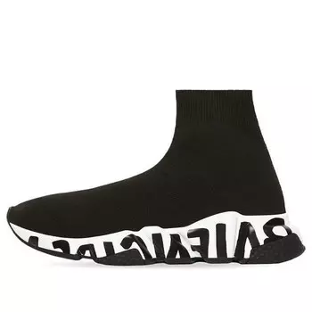 Кроссовки speed graffiti sneakers 'black knit black graffiti sole unit' Balenciaga, черный