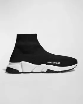 Кроссовки Speed из переработанной вязки Balenciaga, цвет 1015 Black/White/Black