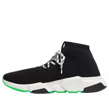 Кроссовки speed lace up trainer 'black neon green' Balenciaga, черный