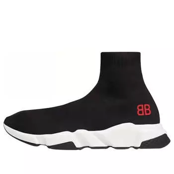 Кроссовки speed sneakers 'black knit with red bb logo' Balenciaga, черный