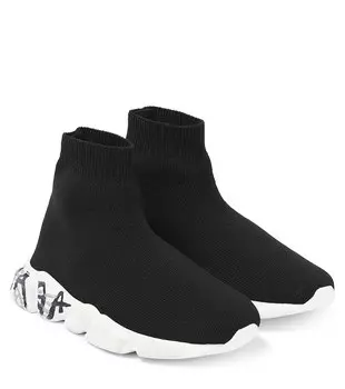 Кроссовки Speed Sock Balenciaga Kids, черный