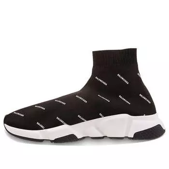 Кроссовки speed trainer mid 'allover logo - black' Balenciaga, черный