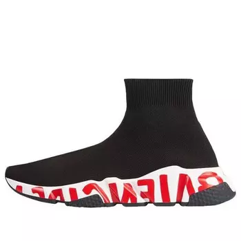 Кроссовки speed trainer 'midsole graffiti - black red' Balenciaga, черный
