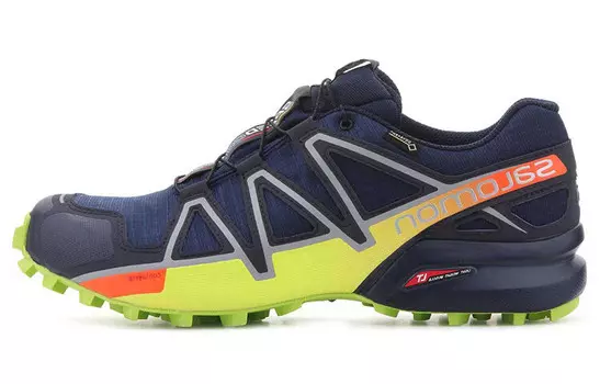 Кроссовки Speedcross 4 для походов мужские с низким верхом, синие/желтые Salomon