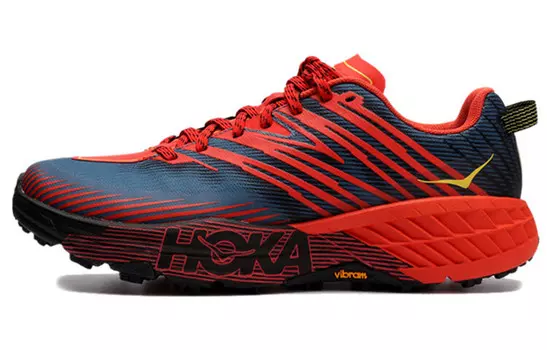 Кроссовки Speedgoat 4 для бега мужские с низким верхом оранжевые/синие Hoka One One