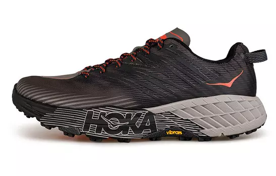 Кроссовки Speedgoat 4 мужские низкие черные/серые Hoka One One