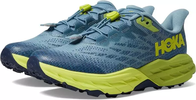Кроссовки Speedgoat 5 Hoka, цвет Stone Blue/Dark Citron