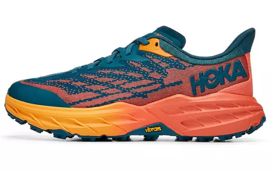 Кроссовки Speedgoat 5 женские с низким верхом, синие/оранжевые Hoka One One