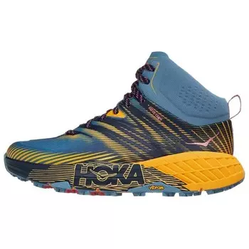 Кроссовки Speedgoat Mid для бега женские, среднего размера, синие/желтые Hoka One One