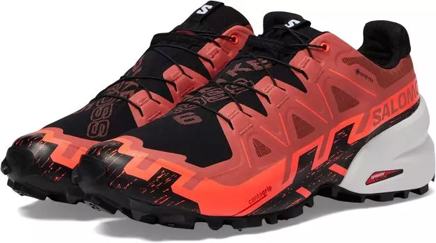 Кроссовки Spikecross 6 GTX Salomon, цвет Cow Hide/Black/Fiery Coral