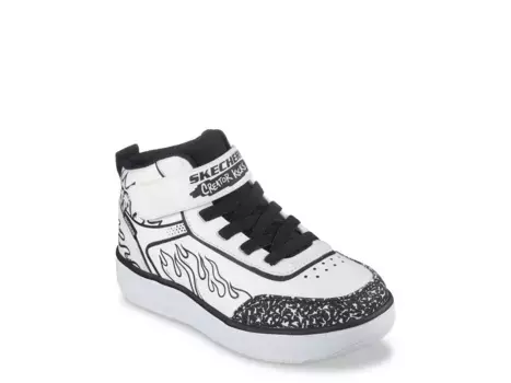 Кроссовки Sport Court 92 Color-Blitz High-Top Sneaker Skechers, белый/черный