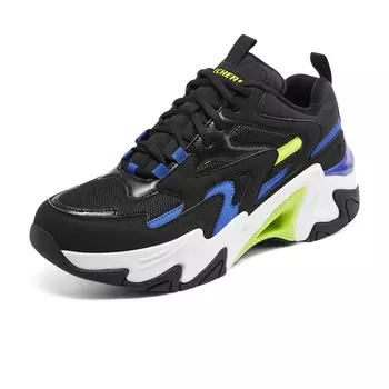Кроссовки спортивные мужские Skechers Mecha в стиле ретро, черный / синий / салатовый