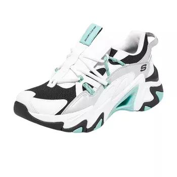Кроссовки спортивные Skechers Zhao Lusi на толстой подошве, белый / черный / бирюзовый