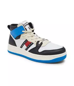 Кроссовки спортивные Tommy Jeans Mid Cut с элементами кожи, черный