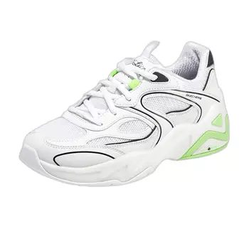 Кроссовки спортивные женские Skechers Bubble Bear на мягкой подошве, белый / салатовый