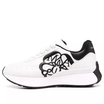 Кроссовки sprint runner lace-up sneakers 'white black' Alexander Mcqueen, белый