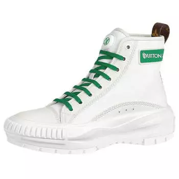 Кроссовки square suede ankle boots 'white green' Louis Vuitton, белый