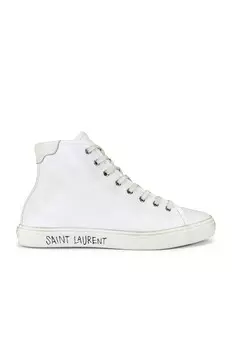 Кроссовки средней высоты Malibu Saint Laurent, цвет Blanc Optique