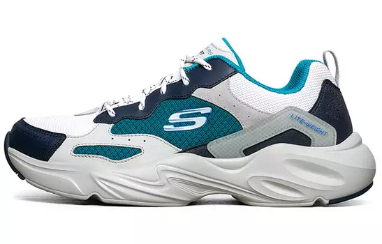 Кроссовки Stamina Airy Chunky для мужчин с низким верхом, белые/синие/зеленые Skechers
