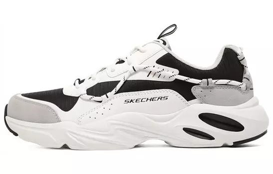 Кроссовки Stamina Airy Chunky для мужчин с низким верхом белого/черного цвета Skechers