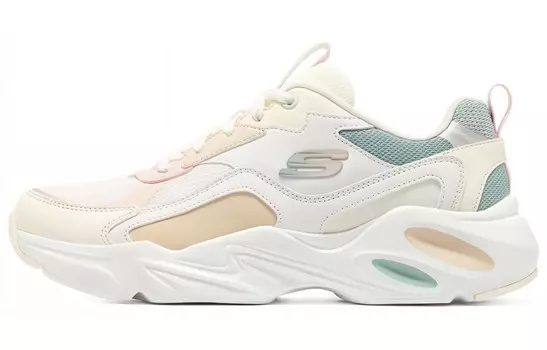 Кроссовки Stamina Airy Chunky женские низкие белые/зеленые/бежевые/розовые Skechers