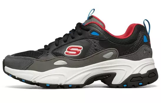 Кроссовки Stamina Chunky женские низкие, черные/темно-обсидиановые/полуоранжевые Skechers