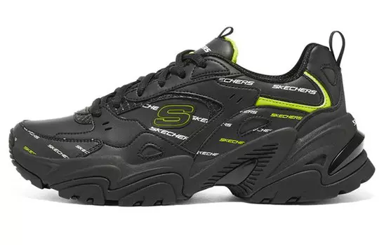 Кроссовки Stamina V2 Chunky женские низкие белые/черные/зеленые Skechers