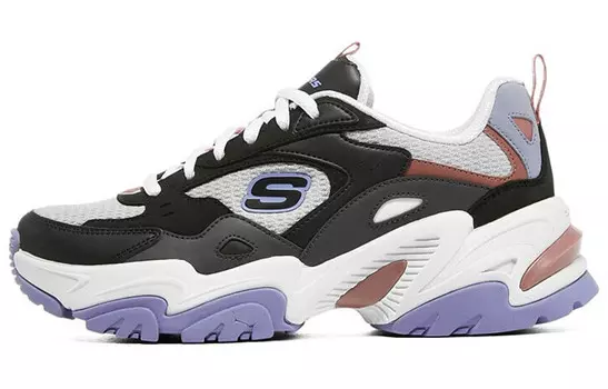 Кроссовки Stamina V2 Chunky женские низкие черные/белые/фиолетовые Skechers