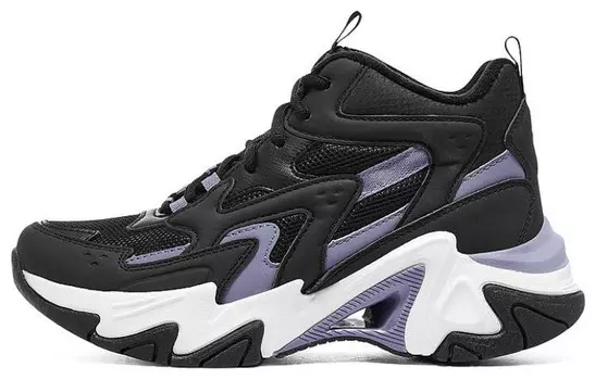 Кроссовки Stamina V6 Chunky женские высокие черные фиолетовые и белые Skechers