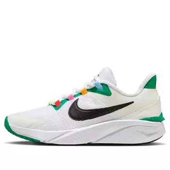 Кроссовки star runner 4 next nature 'white green black' Nike, белый