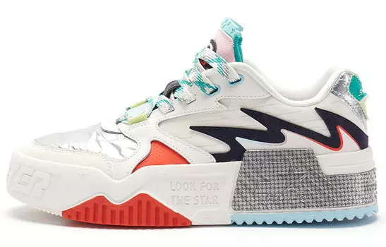 Кроссовки STARTER Skateboarding Shoes Women's Low-top Cyan, Black, Silver, белый