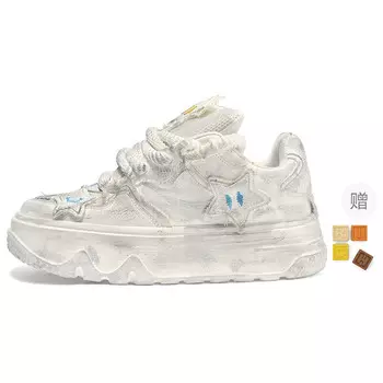 Кроссовки Stateof Stars Skateboarding Shoes Unisex Low-top, белый