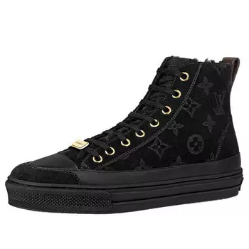 Кроссовки stellar ankle sneakers 'black monogram' Louis Vuitton, черный