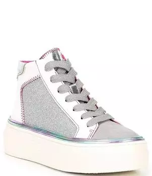 Кроссовки Steve Madden для девочек J-Glossy из ткани с блестками (Молодежные), белый