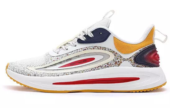 Кроссовки Strange Bomb для бега мужские с низким верхом белый/синий/желтый Erke