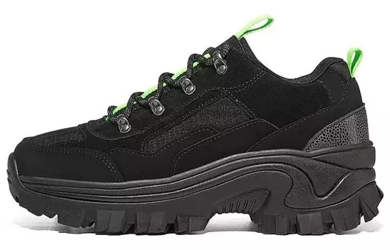 Кроссовки Street Blox Lifestyle женские с низким верхом черного/зеленого цвета Skechers
