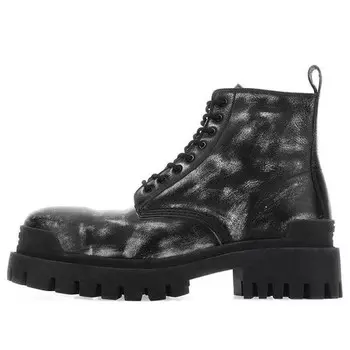 Кроссовки strike ankle boots 'washed out black leather' Balenciaga, черный