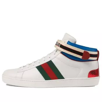 Кроссовки stripe ace high top Gucci, белый
